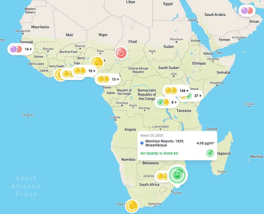 Interactive air quality map